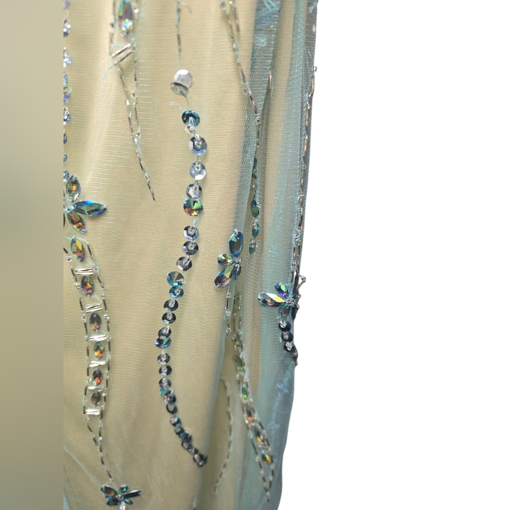 Nina Canacci 8050 Dress Elegant Blue Halter Evening Gown Sz. 4 - Picture 15 of 16
